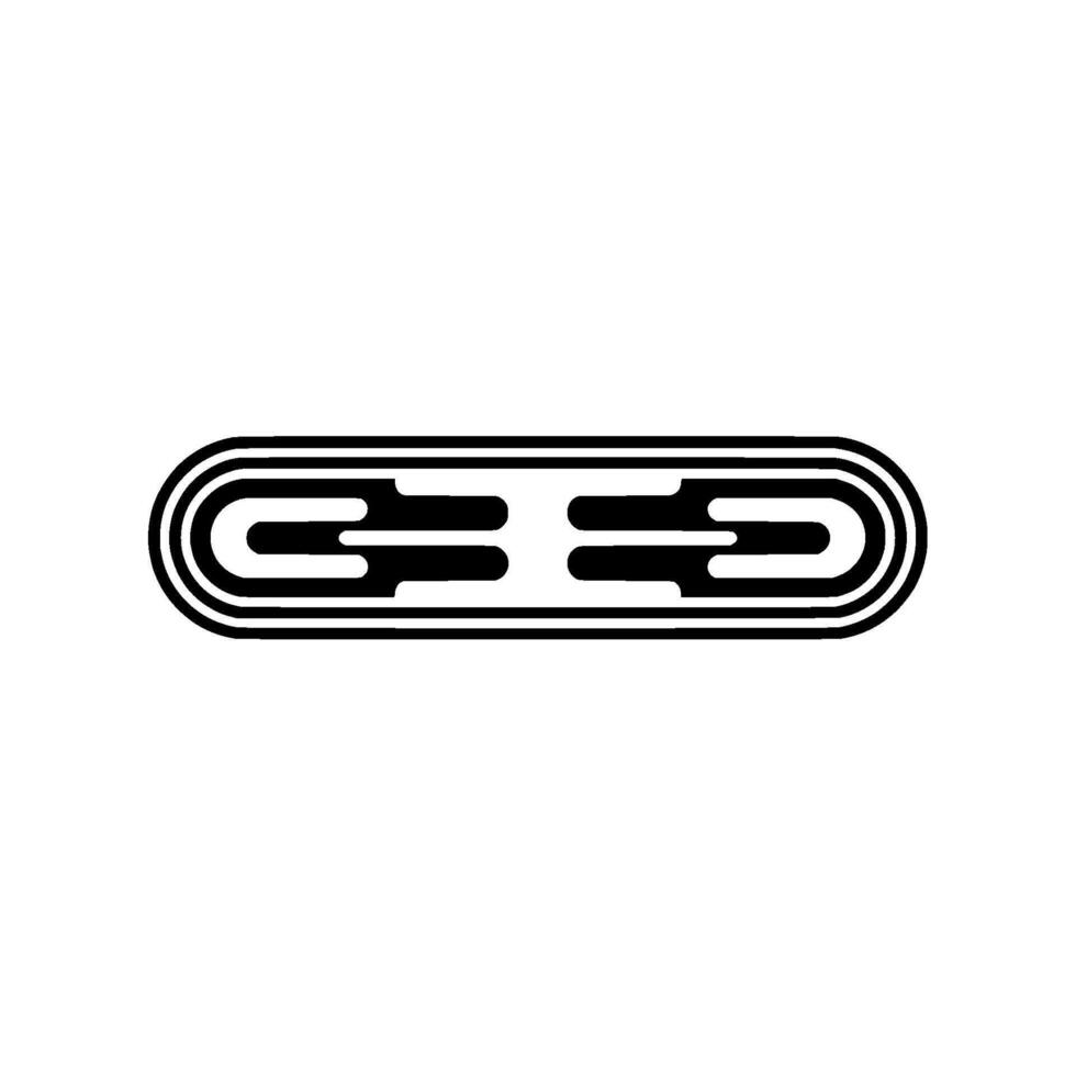 Minimalist Abstract Oval with Black and White Lines. vector