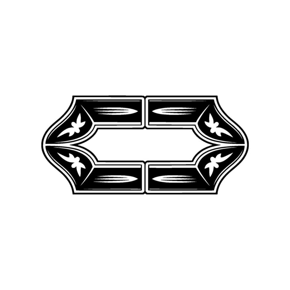 Decorative Black and White Frame Element, Ornamental. vector