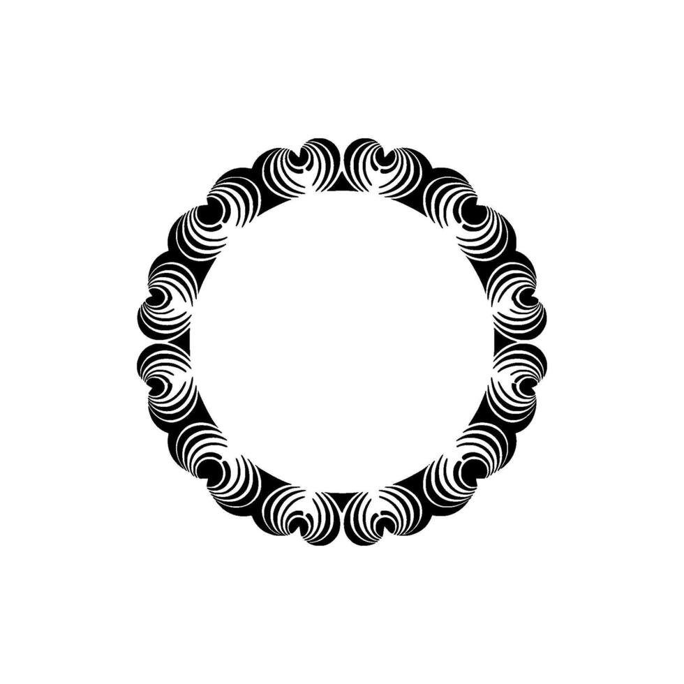 Elegant Black White Abstract Swirl Frame - Minimalist. vector