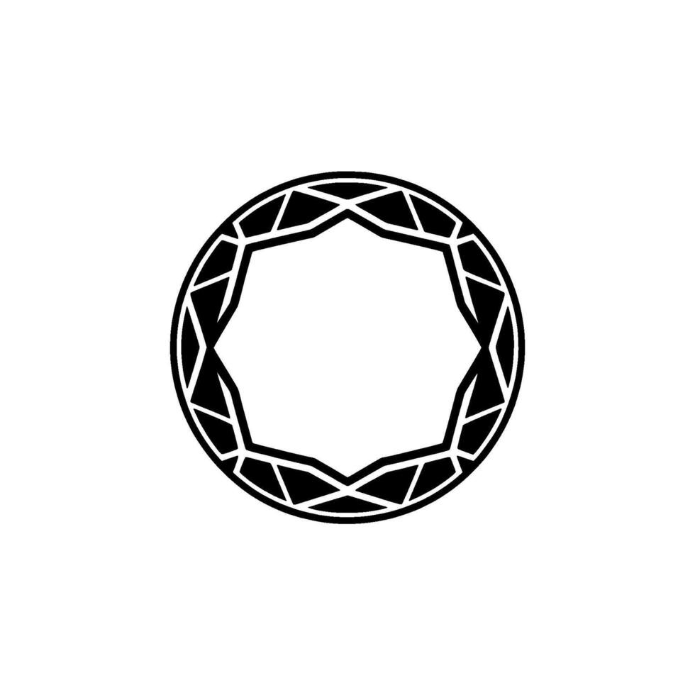 Geometric Diamond - Minimalist Black White. vector