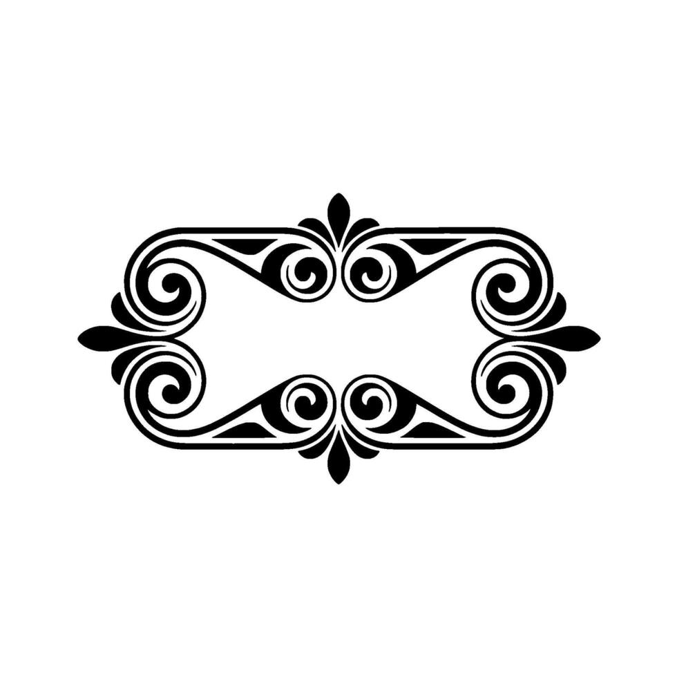Elegant Ornate Black Frame with Scrolls and Decorative Elements. vector