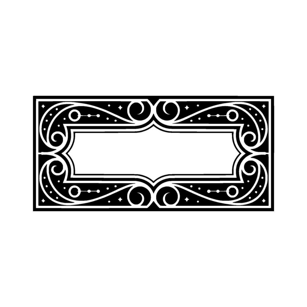 Elegant Black and White Ornamented Frame. vector