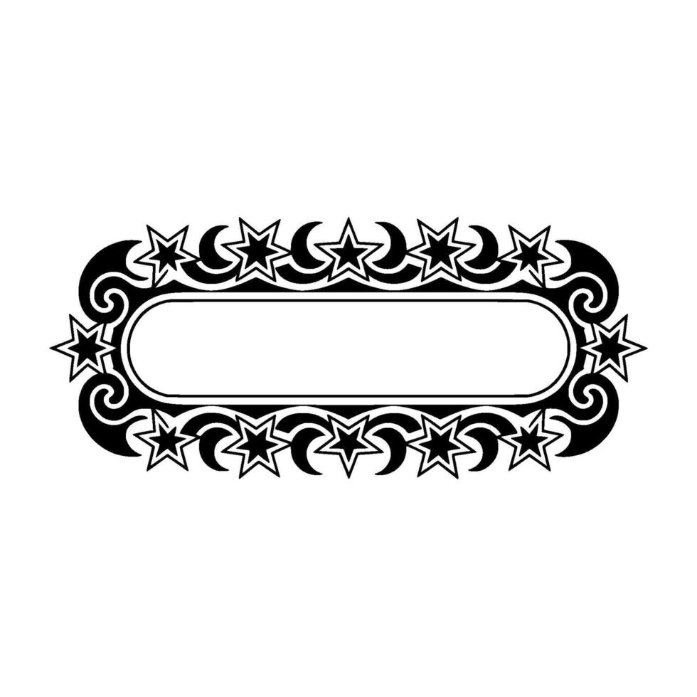 Elegant Star and Crescent Ornament on White Background. vector