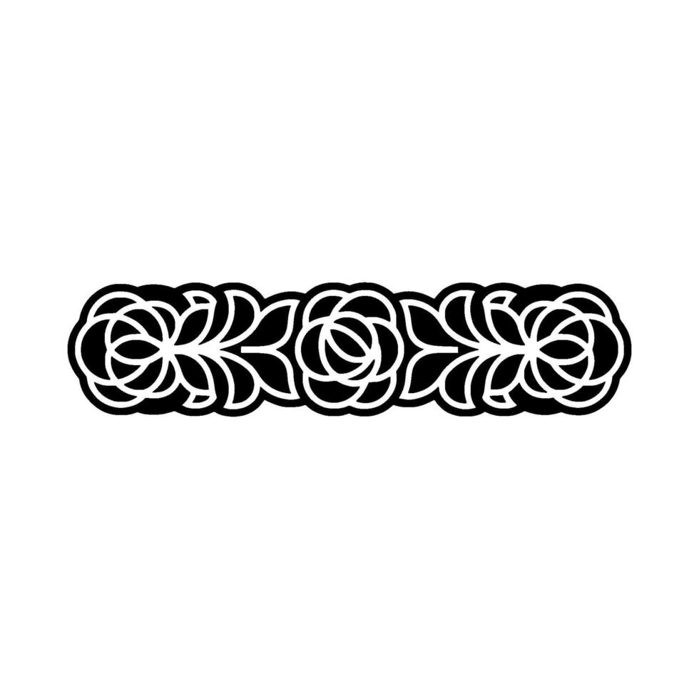 Elegant Black and White Rose Border for Decoration. vector