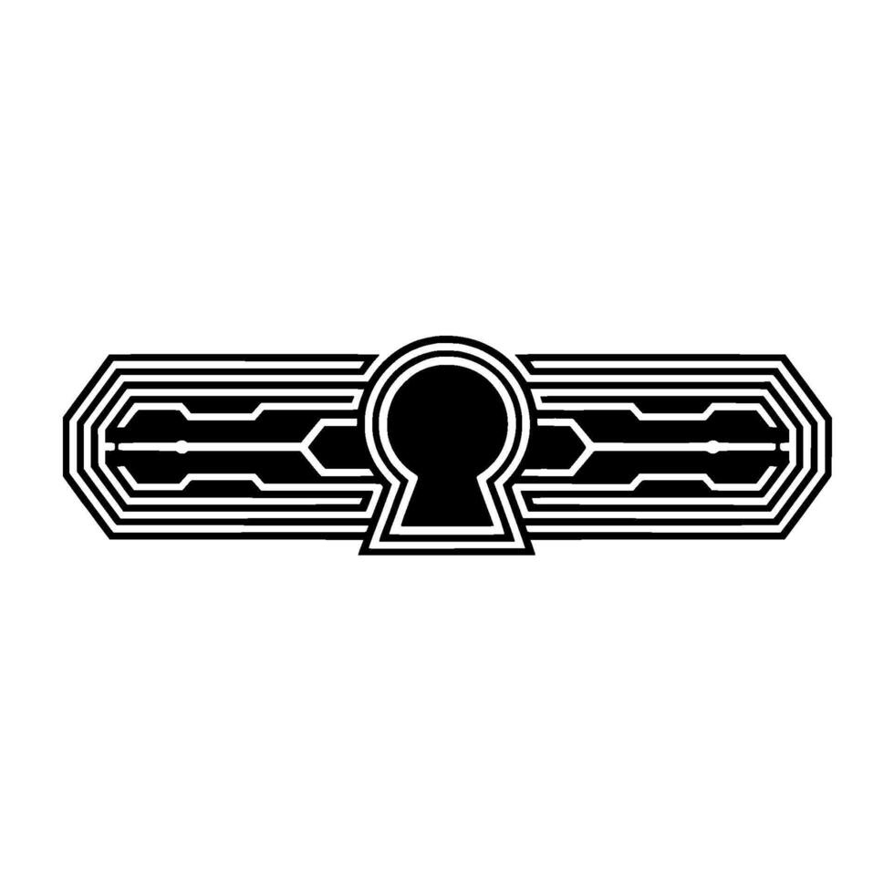 Cyberpunk Keyhole Minimalist for Security Tech. vector