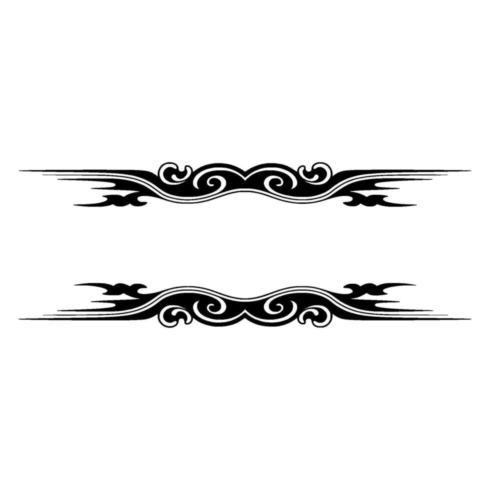 Decorative Tribal Swirls Frame Element in Black, Isolated. vector