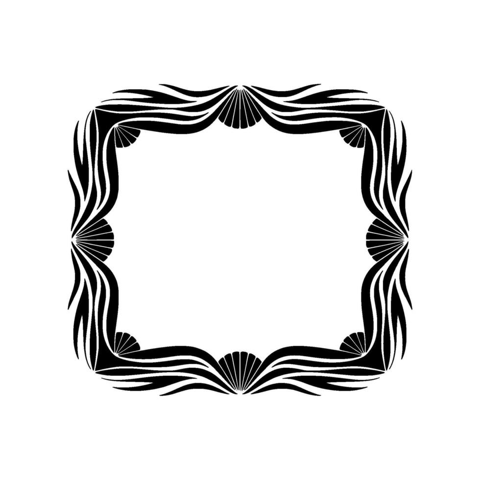 Elegant Art Deco Frame, Black and White, Decorative Border Element. vector