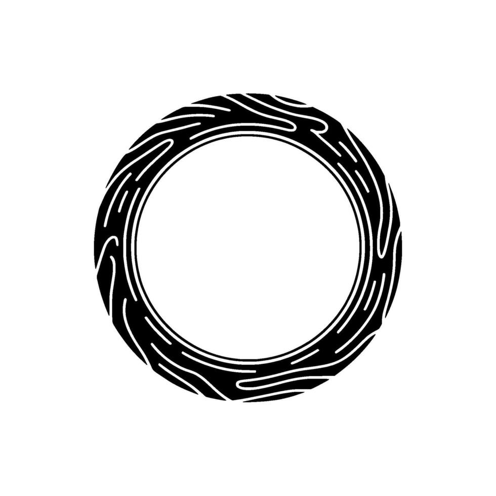Abstract Black and White Ring Minimalist , Geometric Pattern. vector