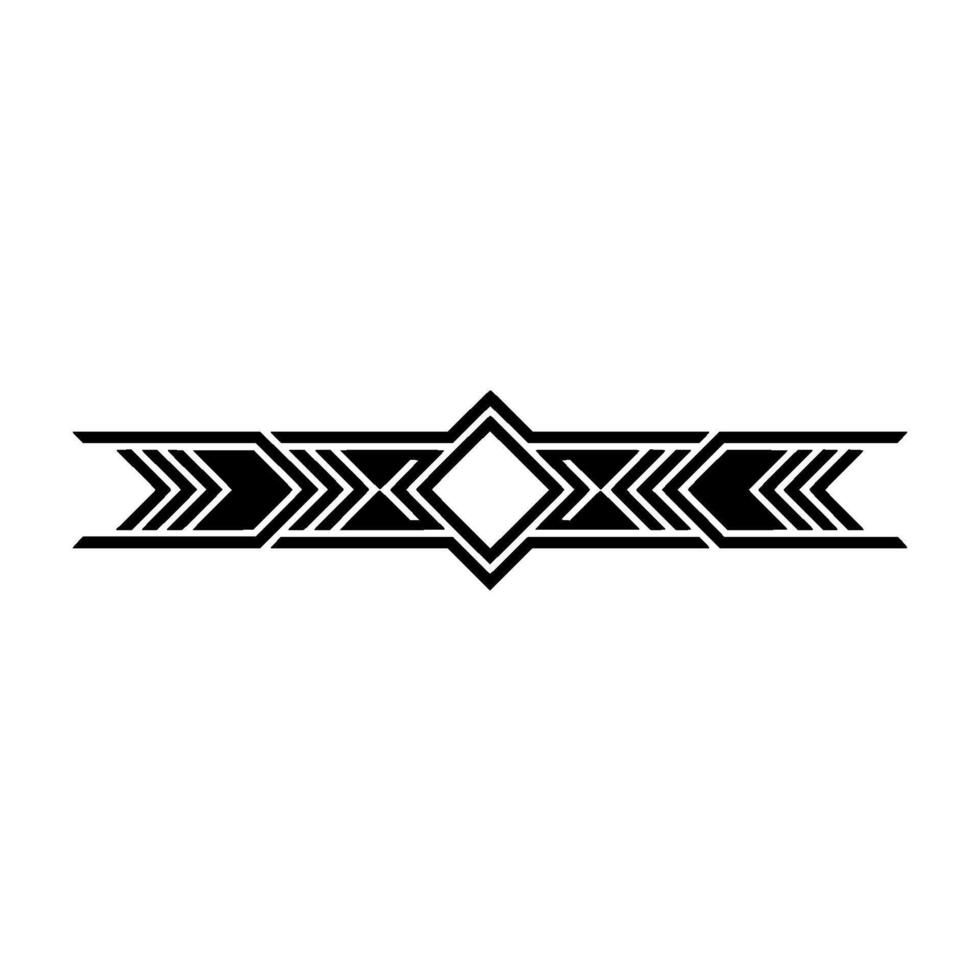 Geometric Black White Aztec-Inspired Decorative Element. vector
