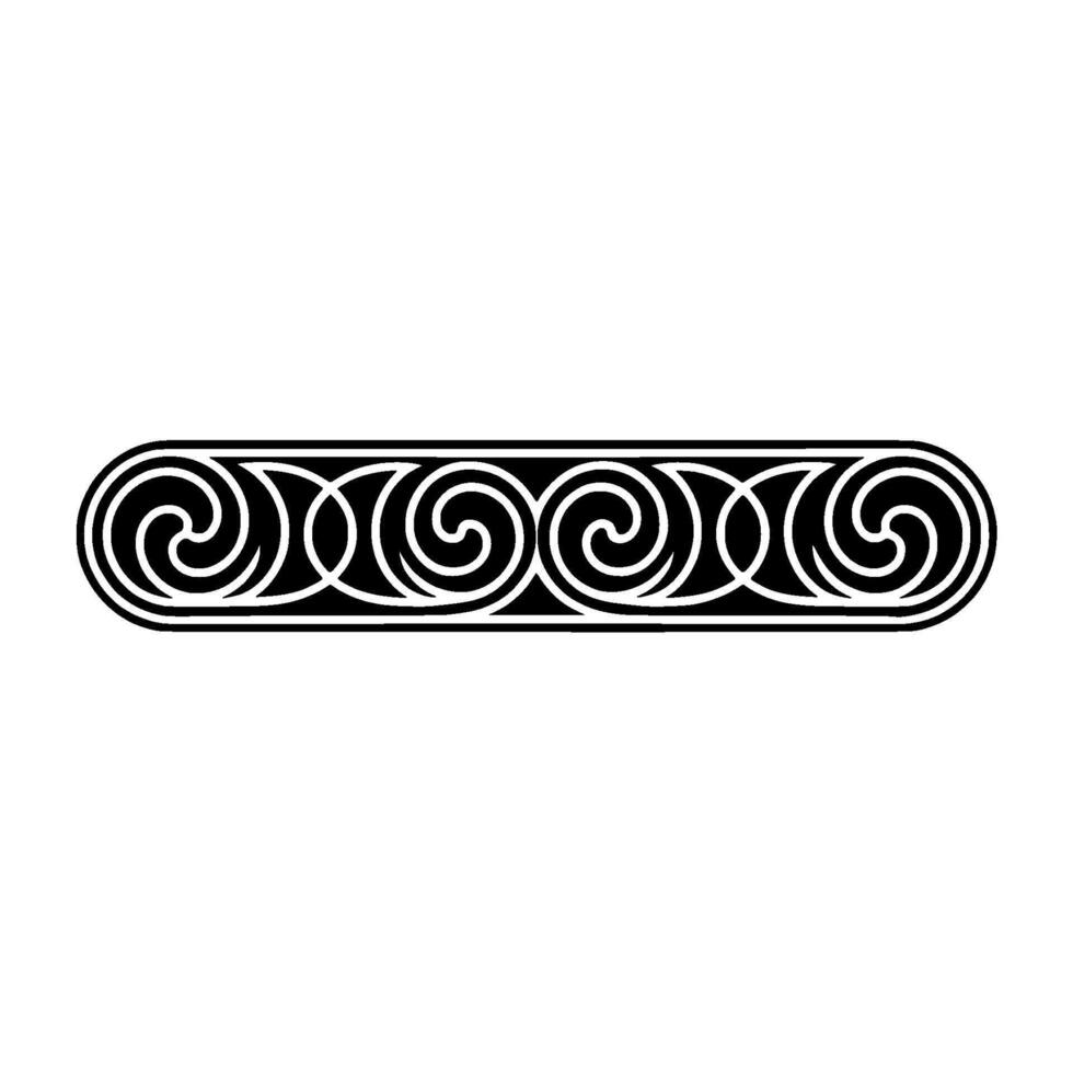 Black and White Celtic Knot Border, Element. vector