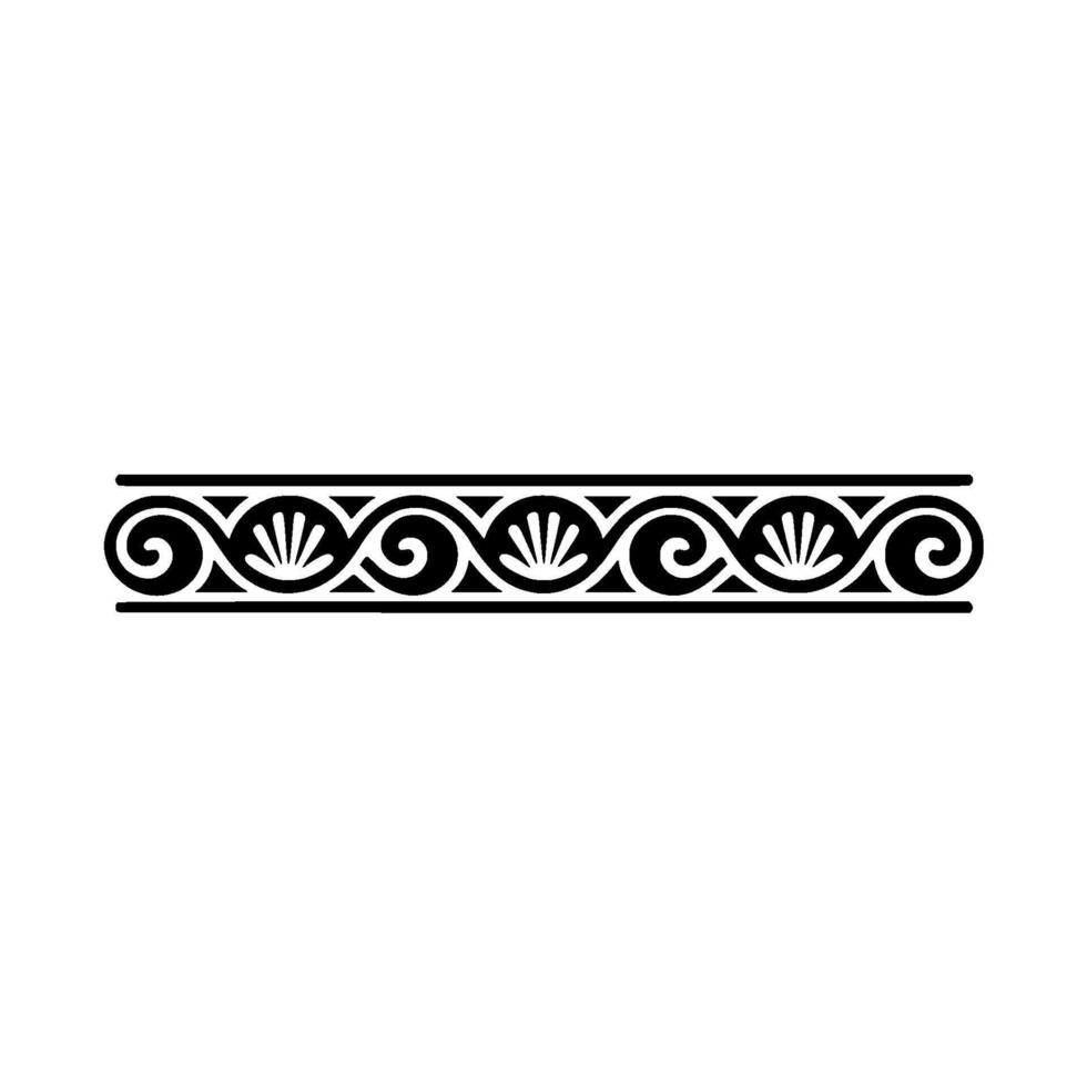 Elegant Greek Key Border - Black and White. vector