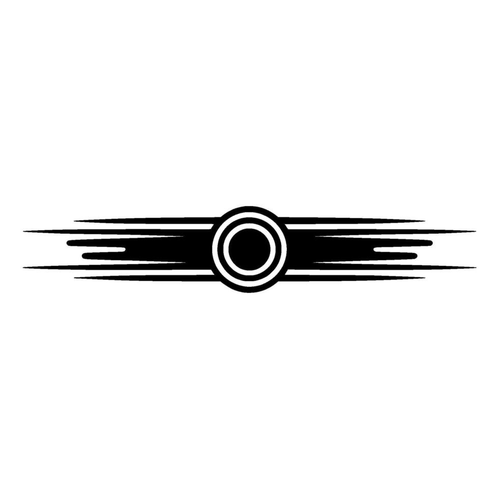 Abstract Black White Speed Symbol. vector