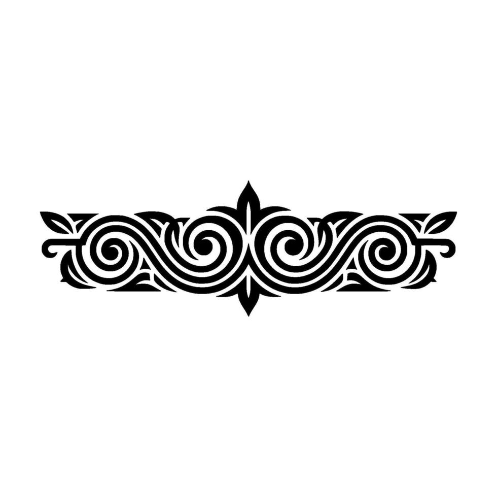 Elegant Decorative Swirl in Black on White Background. vector