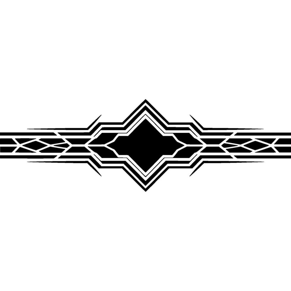Abstract Art Deco Border, Black White Element. vector
