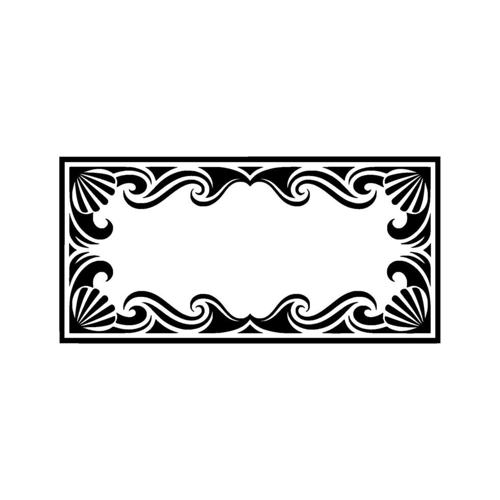 Decorative Art Deco Frame with Seashell Motifs - Illustration. vector