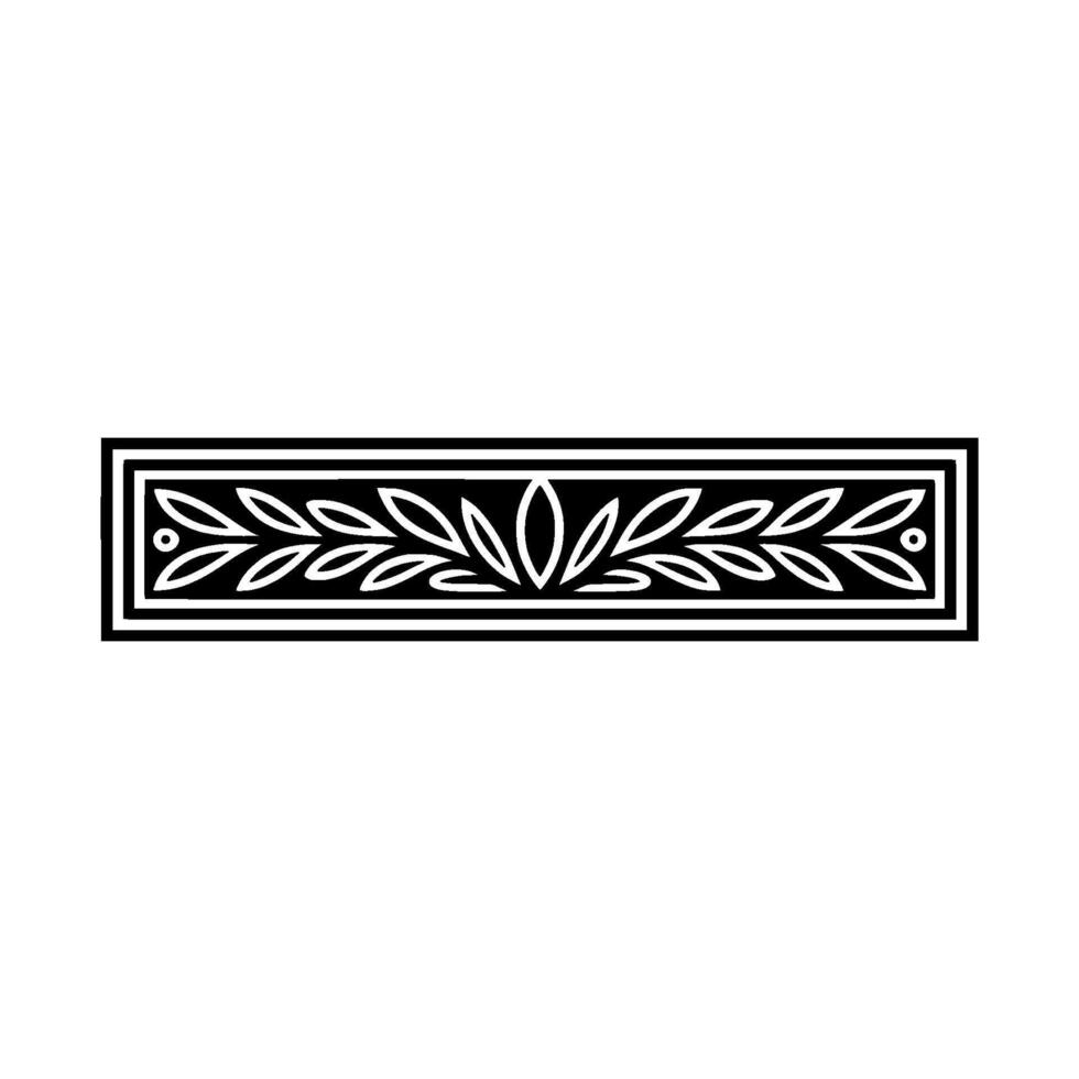 Geometric Laurel Wreath Border - Minimalist Ornament. vector