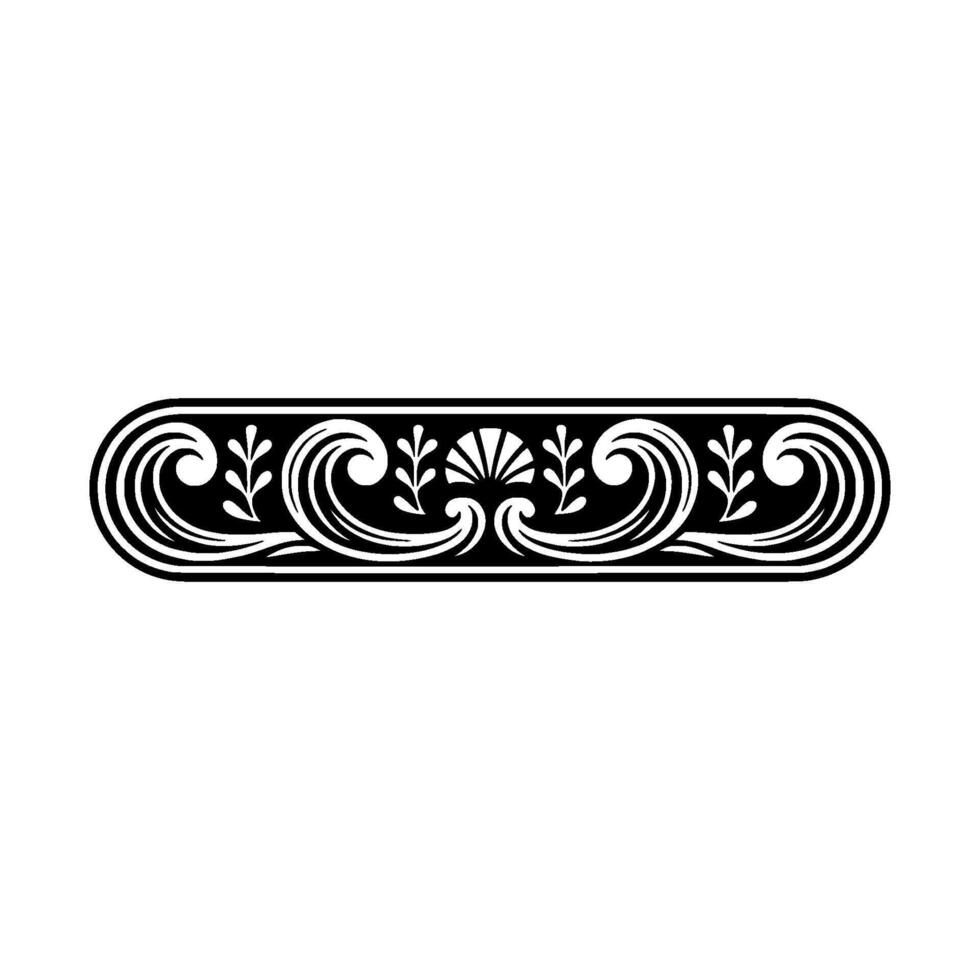Elegant Black White Decorative Border - Illustration - . vector