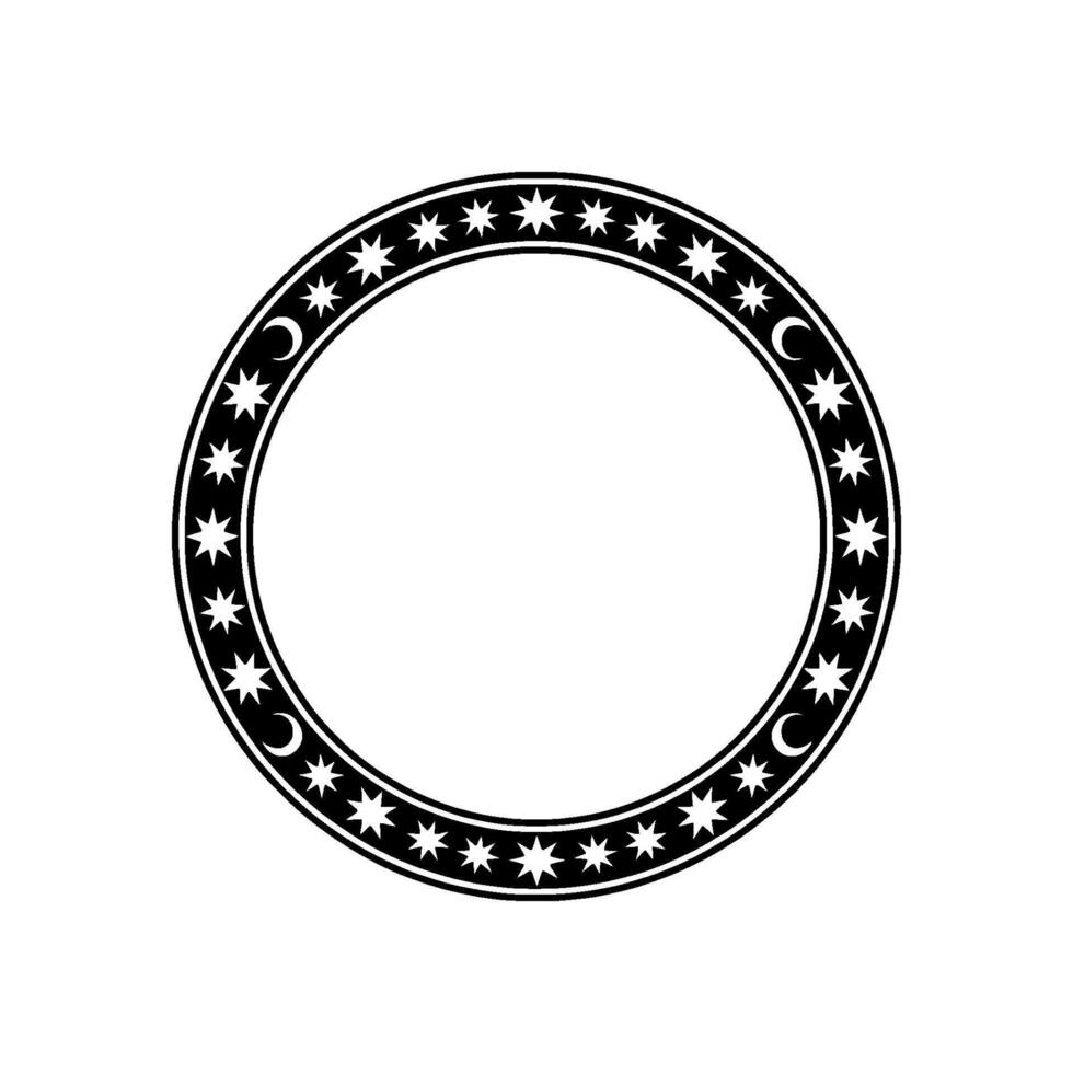 Celestial Ring Ornament, Stars and Moons, Minimalist. vector