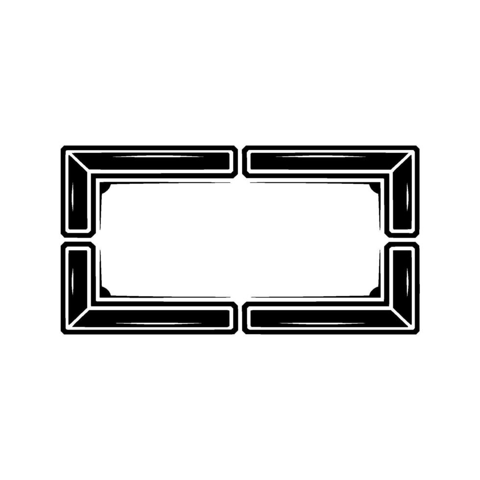 Abstract Frame Black and White Geometric Decorative Element. vector