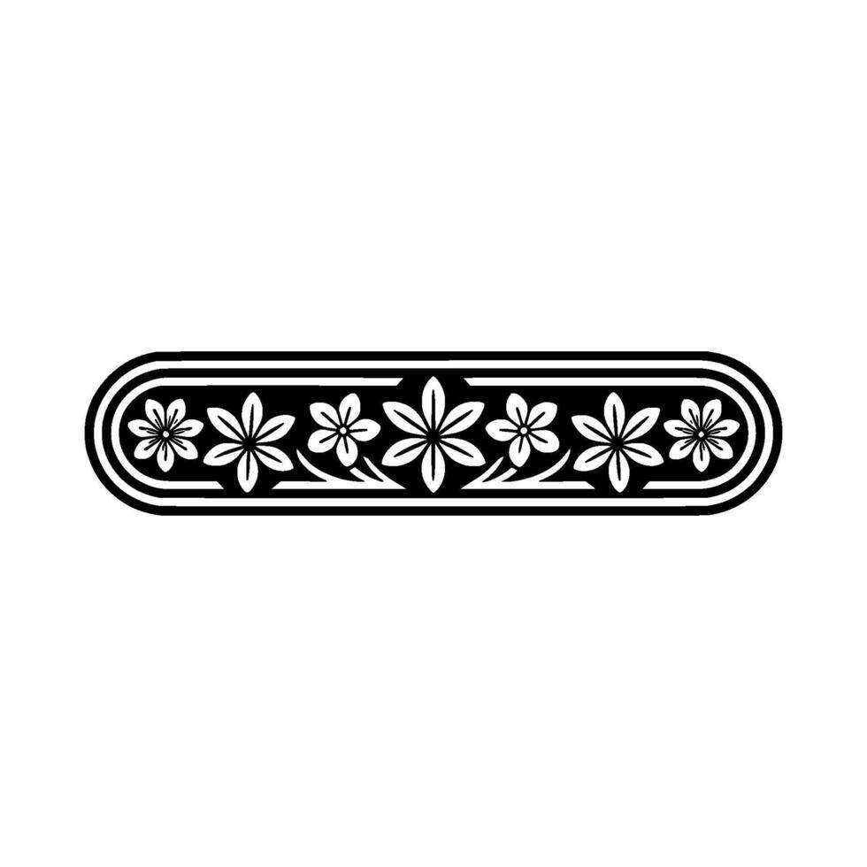 Floral Ornament Border, Decorative Floral Pattern. vector