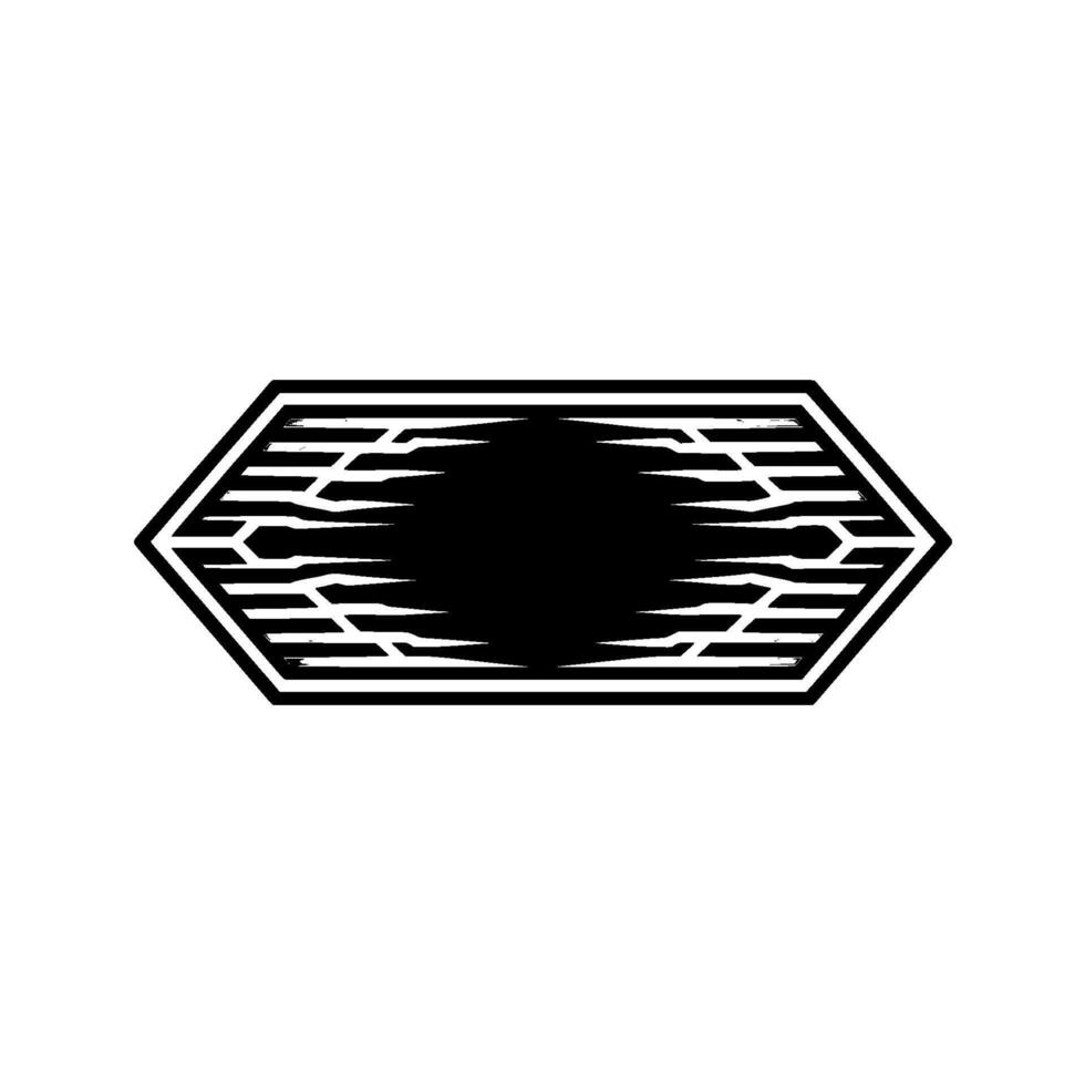 Abstract Geometric Black Hexagon on White Background. vector