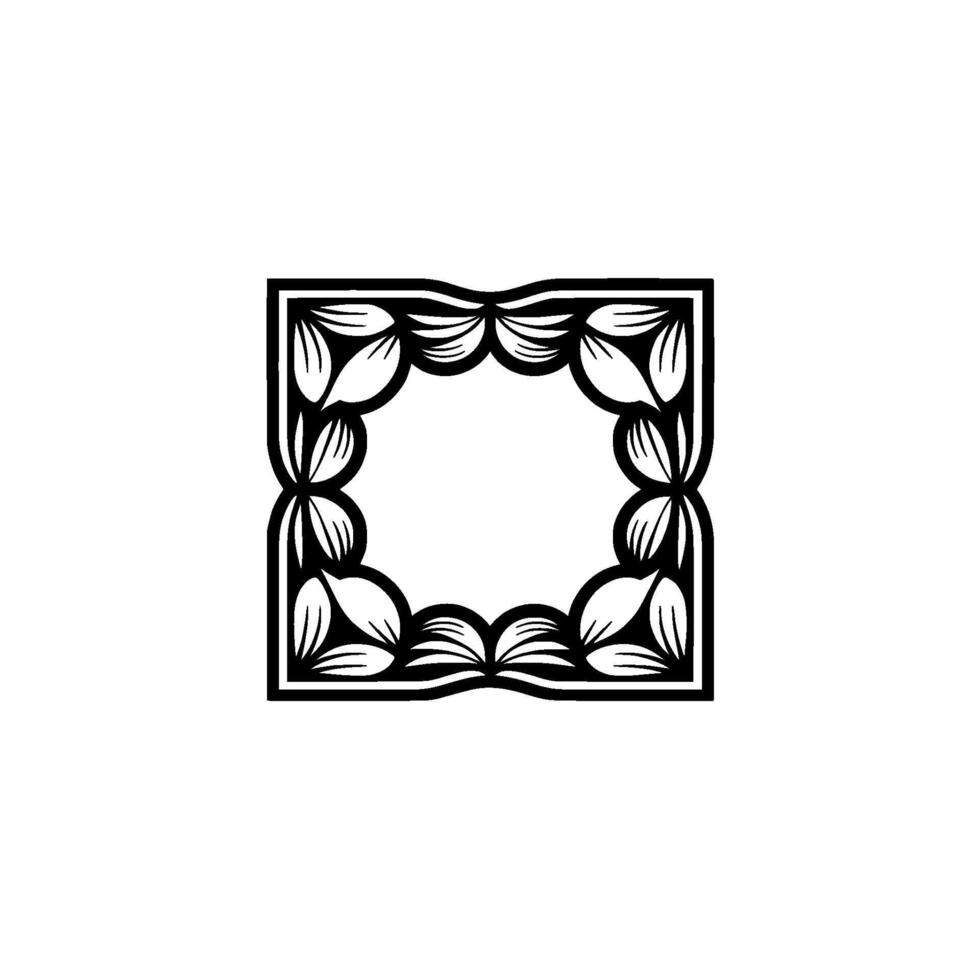 Elegant Floral Frame on White Background, Minimalist. vector