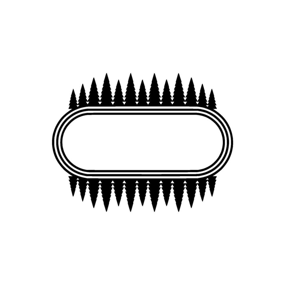 Minimalist Nature Label Pines Oval Space. vector
