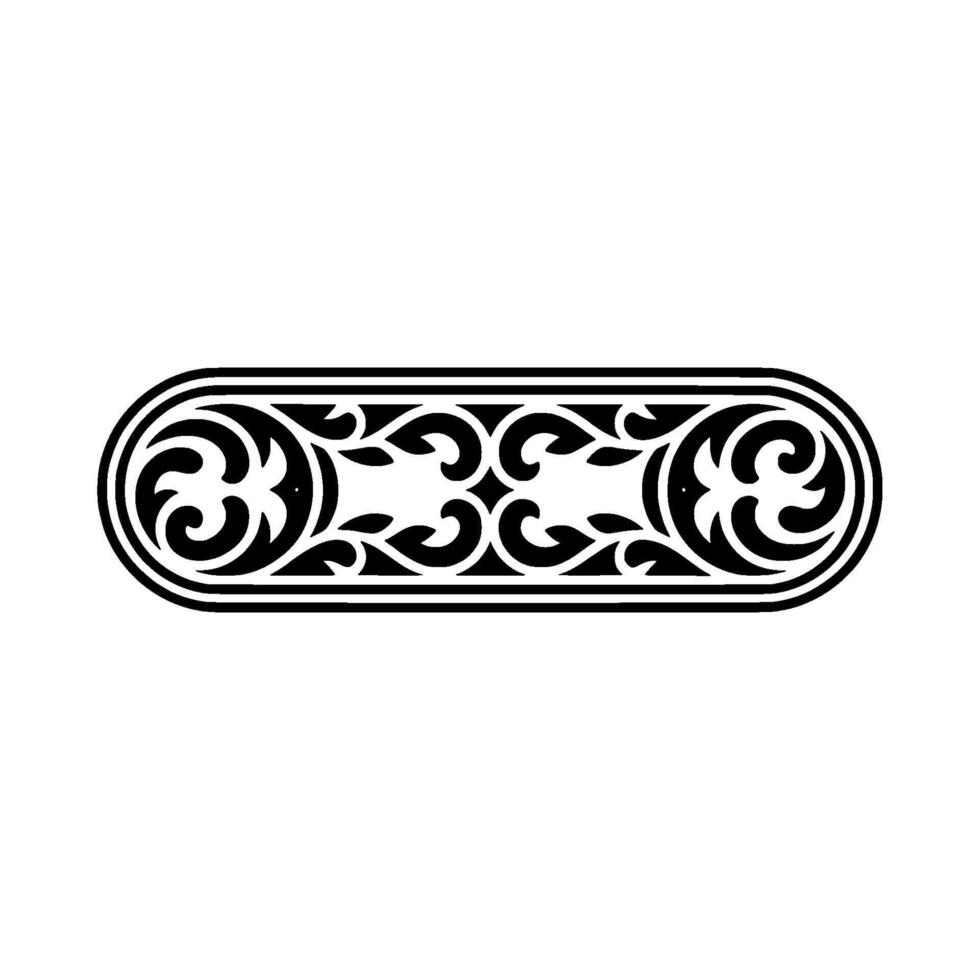 Black Floral Scroll Border - Elegant, Minimalist Ornament. vector