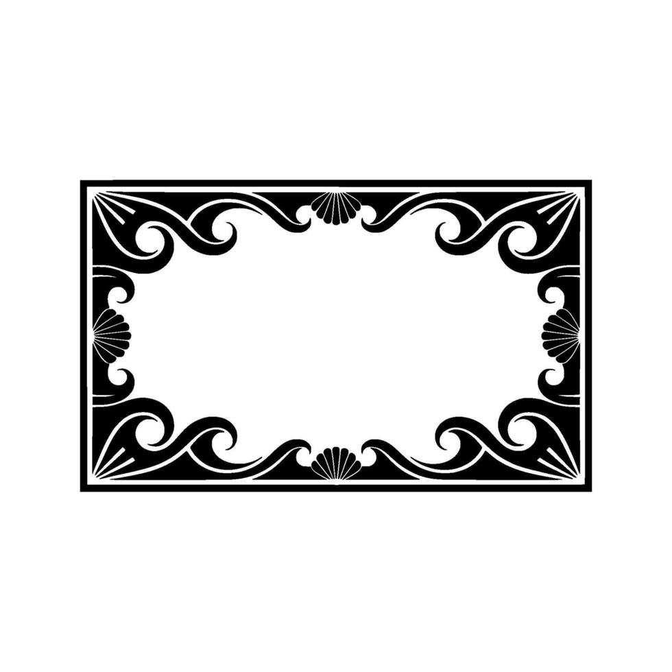 Ornate Black and White Frame for Invitations and Greetings. vector