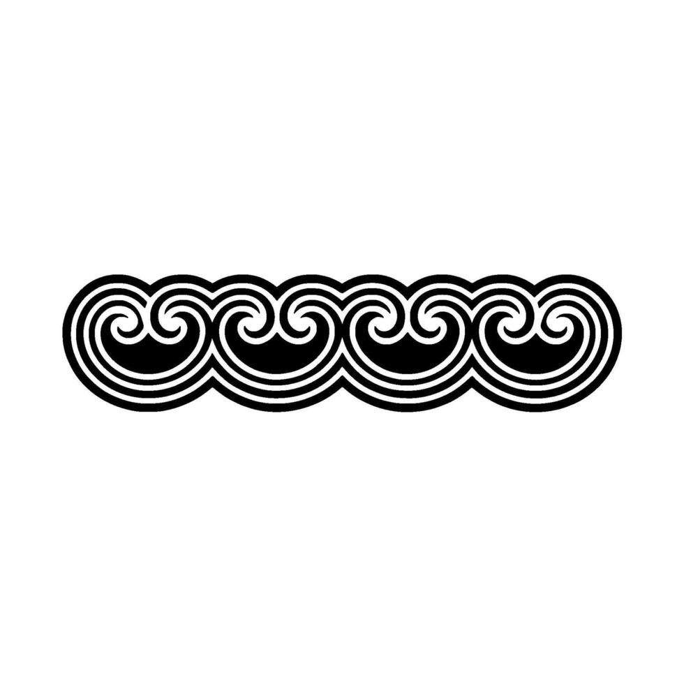Elegant Black Wave Border, on White Background. vector