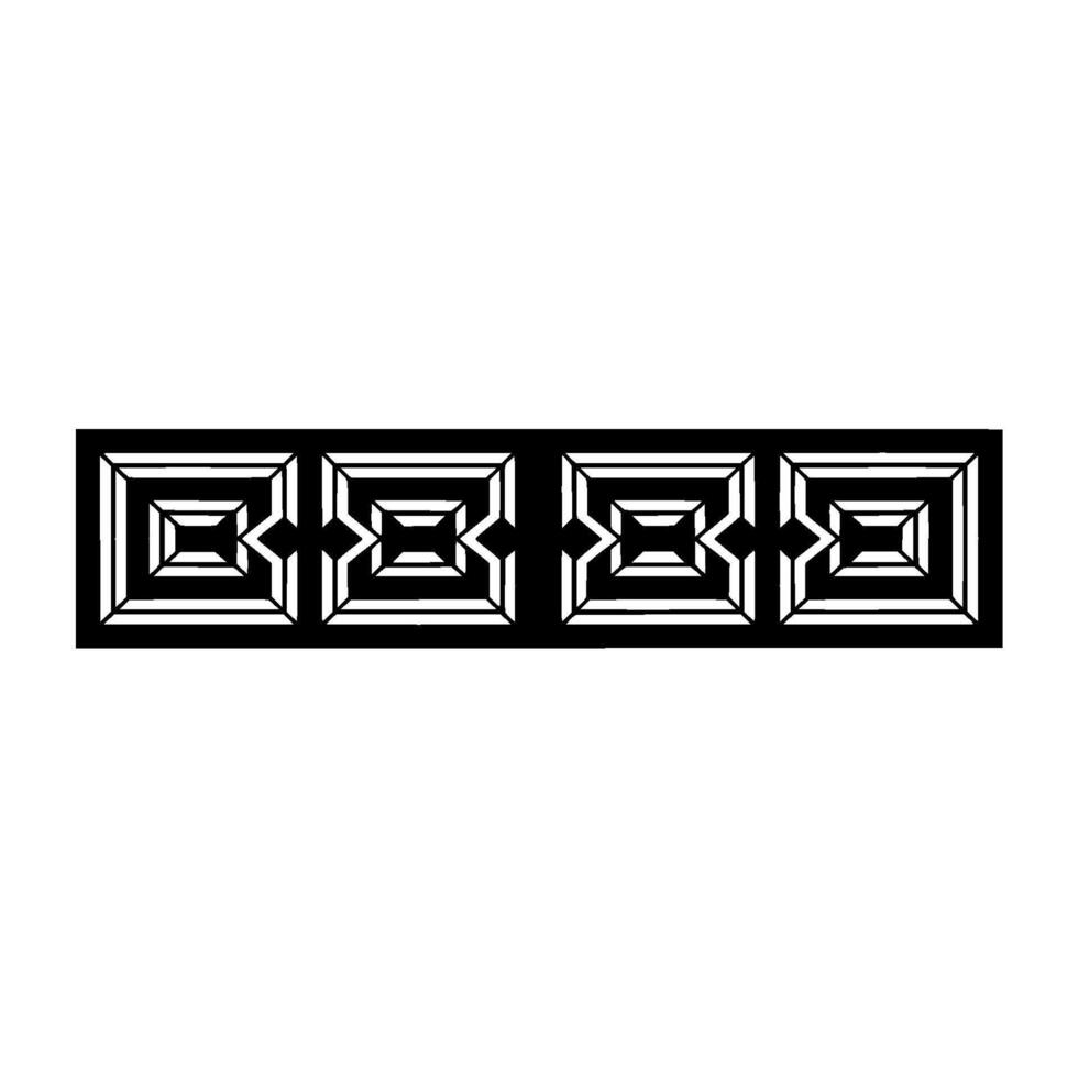 Geometric Border Ornament in Black and White. vector