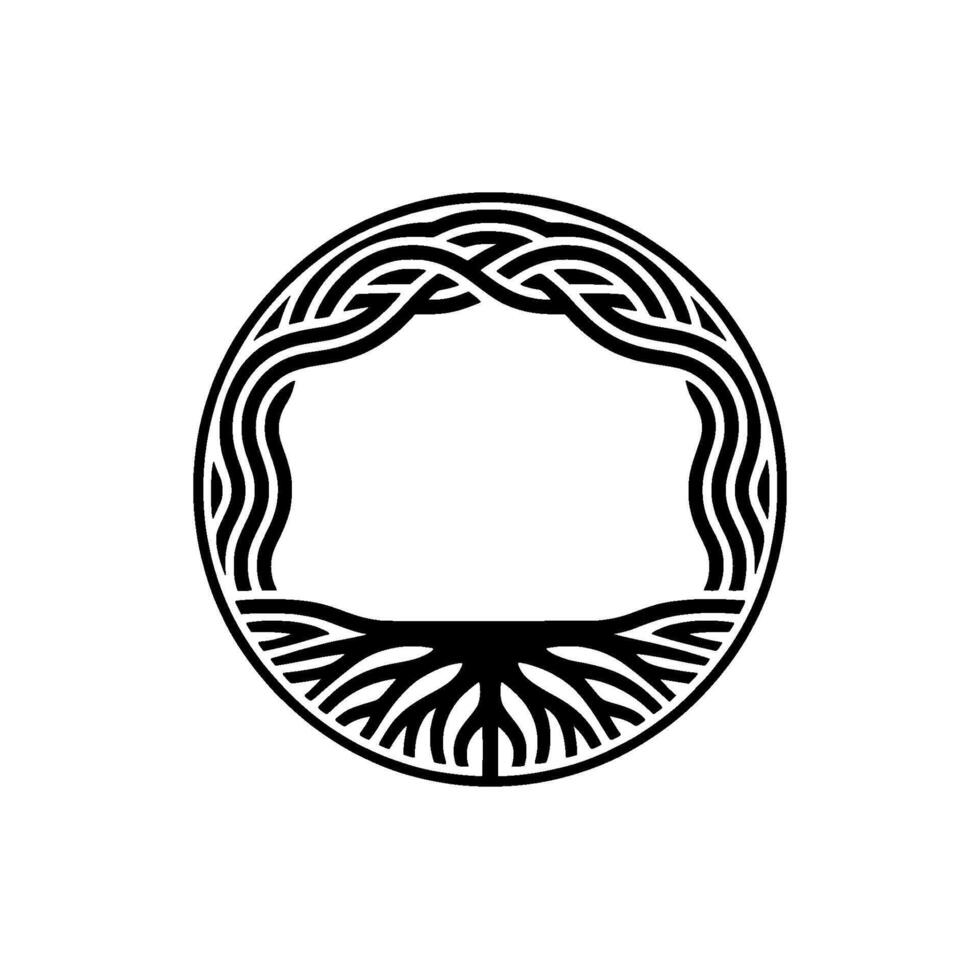 Celtic Knot Tree of Life , Black White, Minimalist. vector