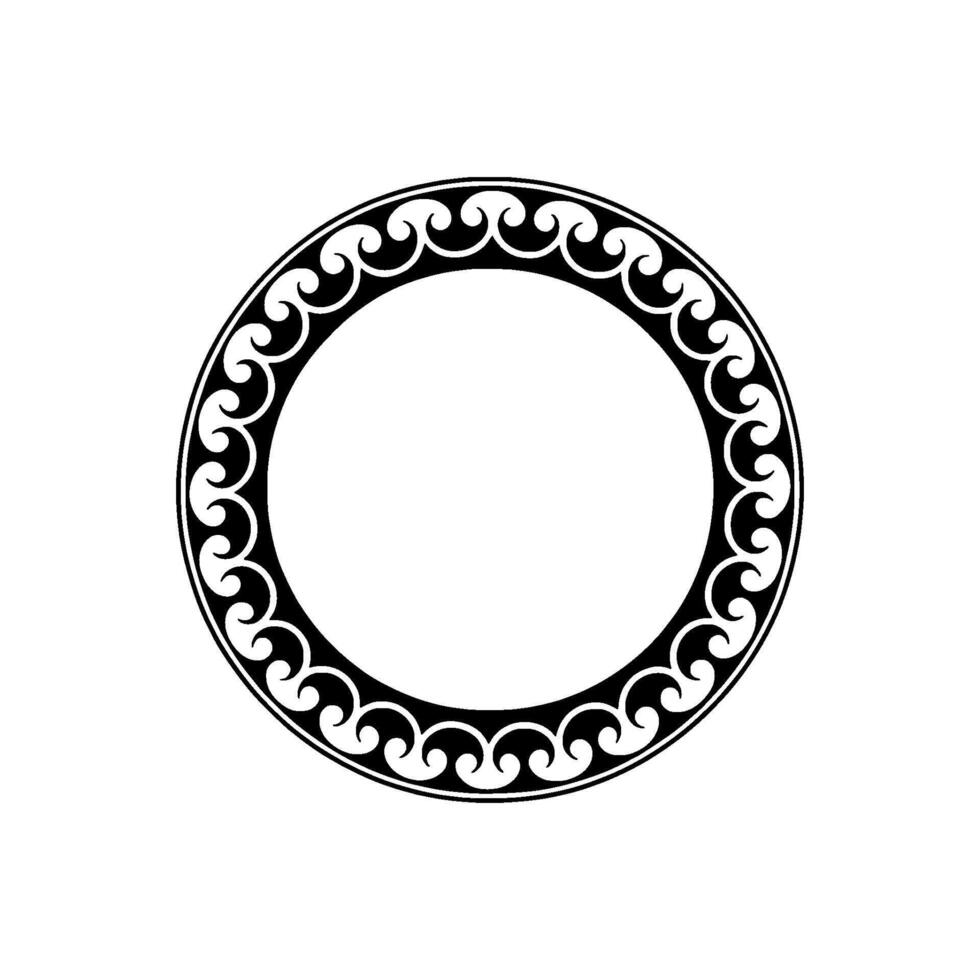 Ornate Black Scroll Border on Creamy White Background. vector