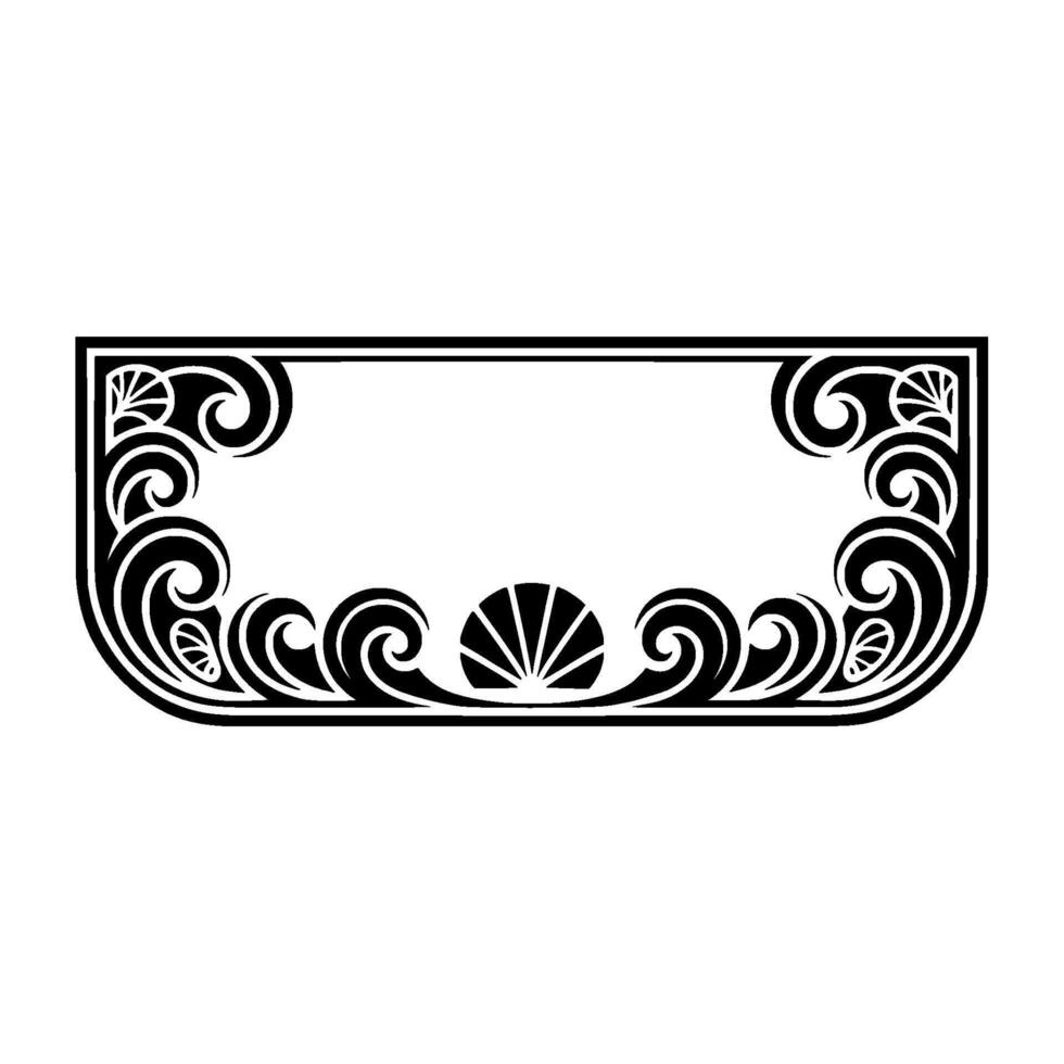 Elegant Art Deco Frame Black and White Ornament. vector