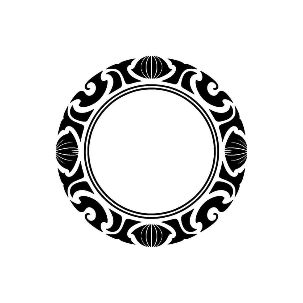 Elegant Black Circular Frame Ornament, Art, Minimalist. vector