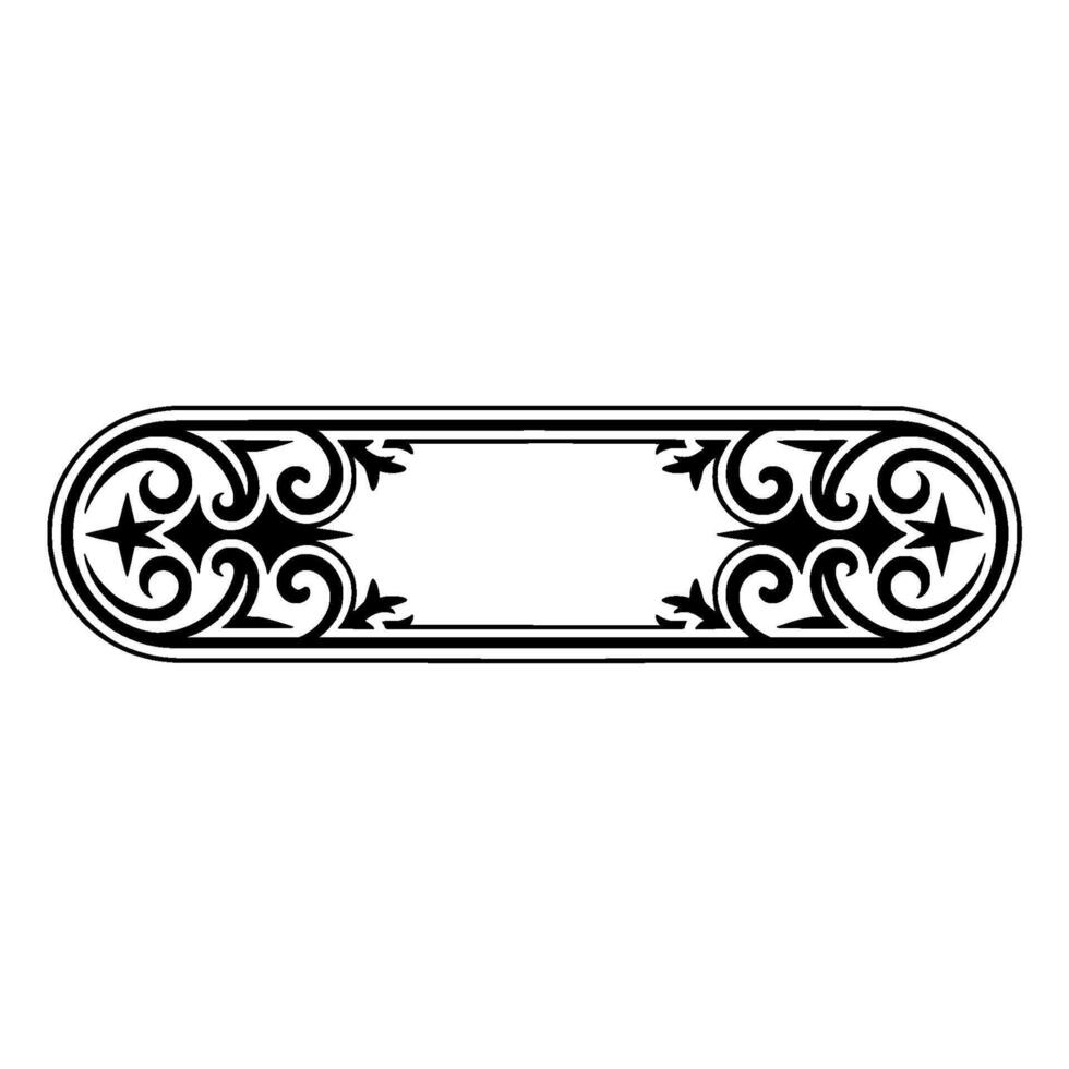 Elegant Black White Decorative BannerLabel. vector