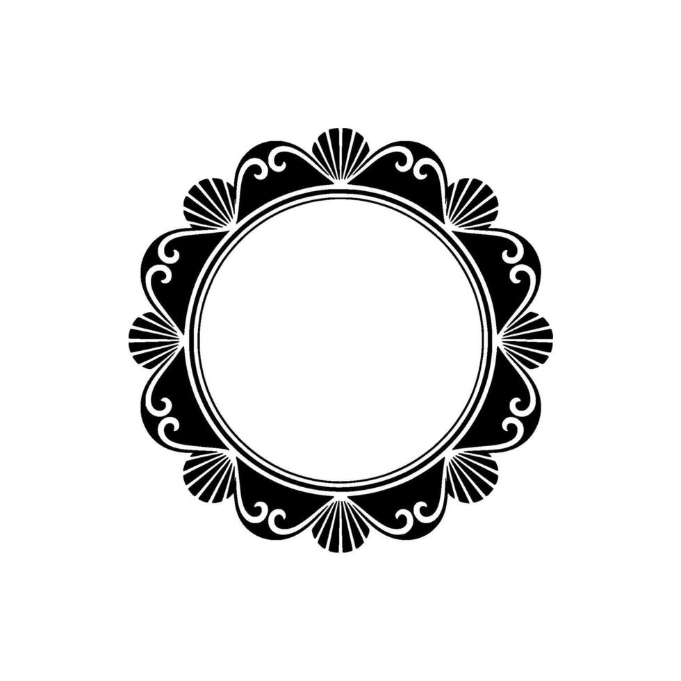 Decorative Circular Frame with Scalloped Edge - Elegant Element. vector