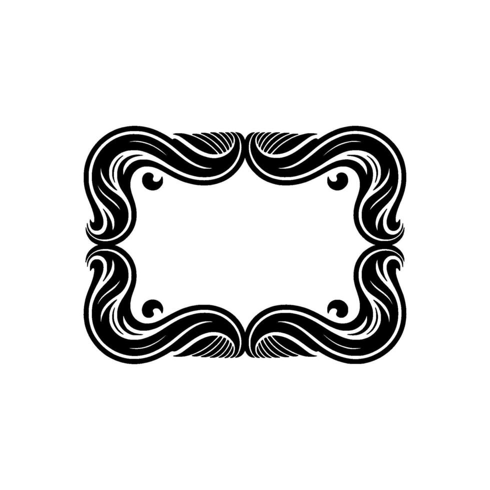 Elegant Black Ornate Frame, Swirls and Scrolls. vector