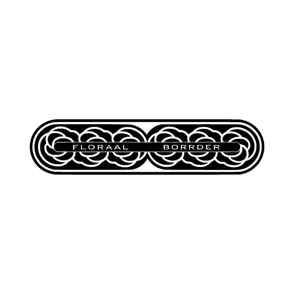 Elegant Floral Border Emblem, Monochrome , Decorative Element. vector