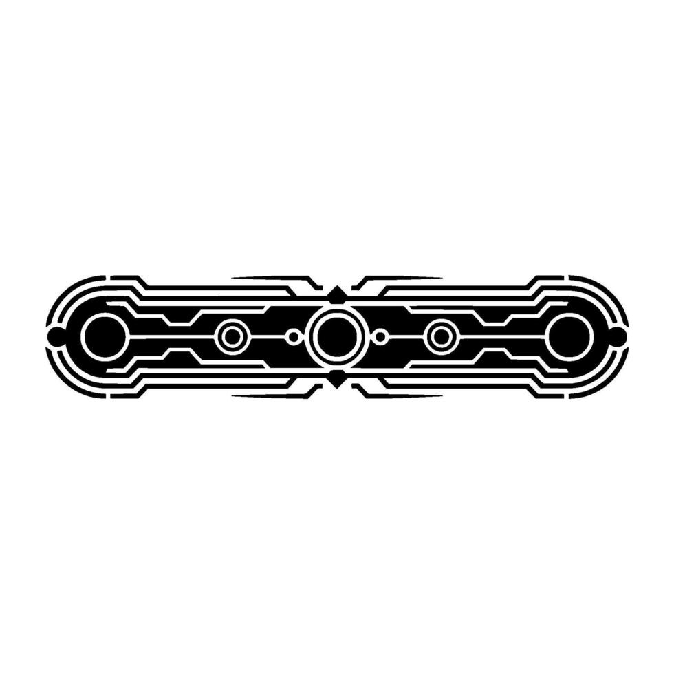 Futuristic Circuitry Ornament Minimalist Black White Tech. vector