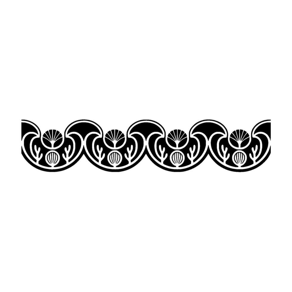 Decorative Art Nouveau Border Element, Illustration. vector