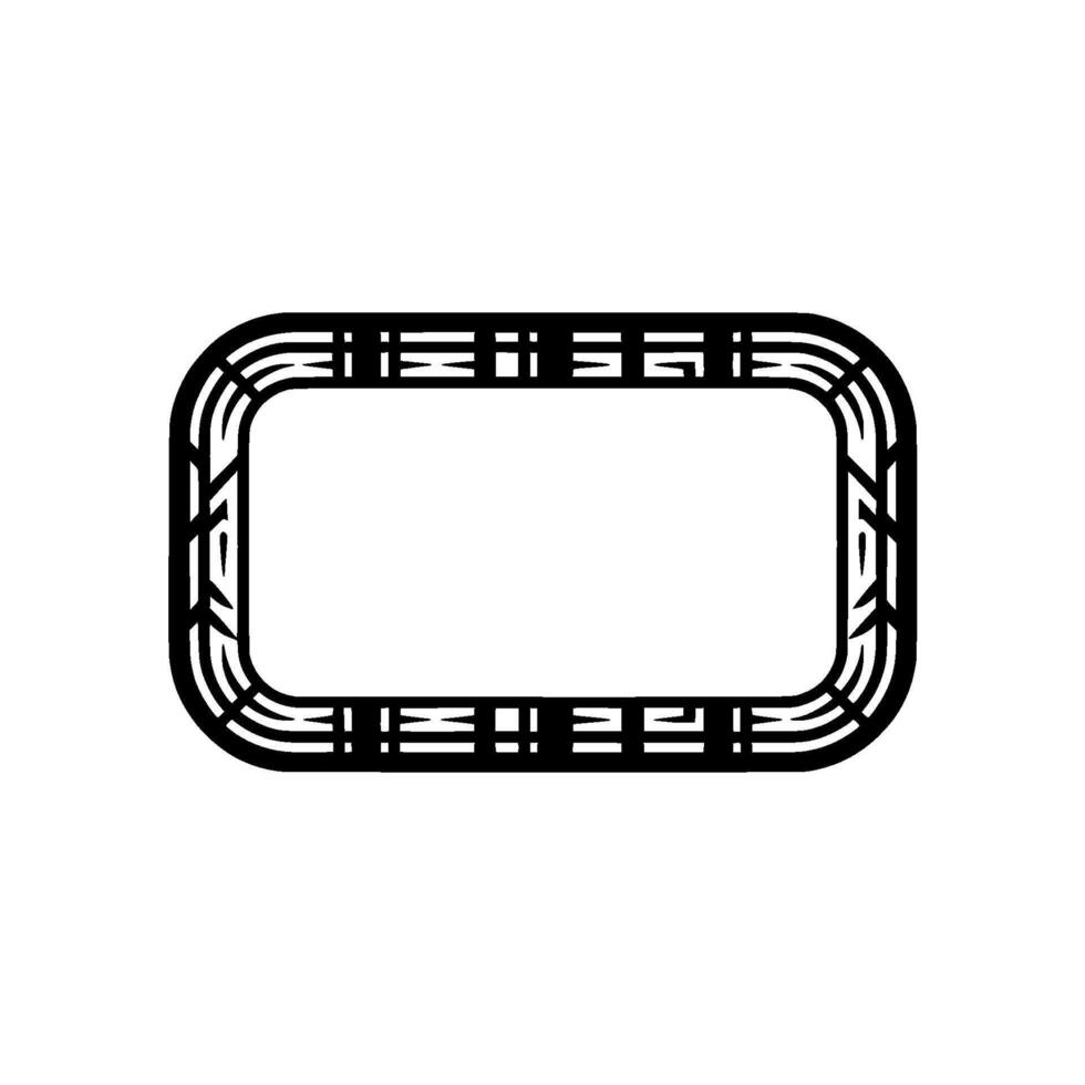 Geometric Black Frame on White Minimalist. vector