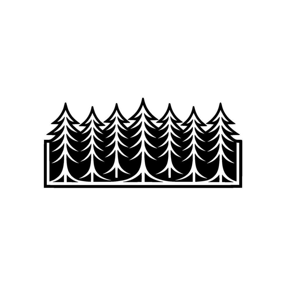 Minimalist Forest Black Spruce Trees in Frame. vector