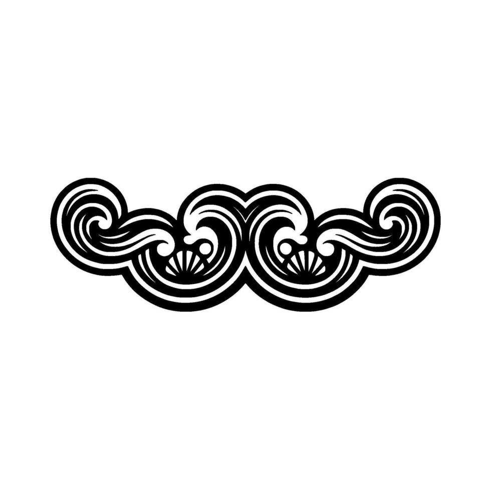 Ornate Black and White Swirls Decorative Element. vector