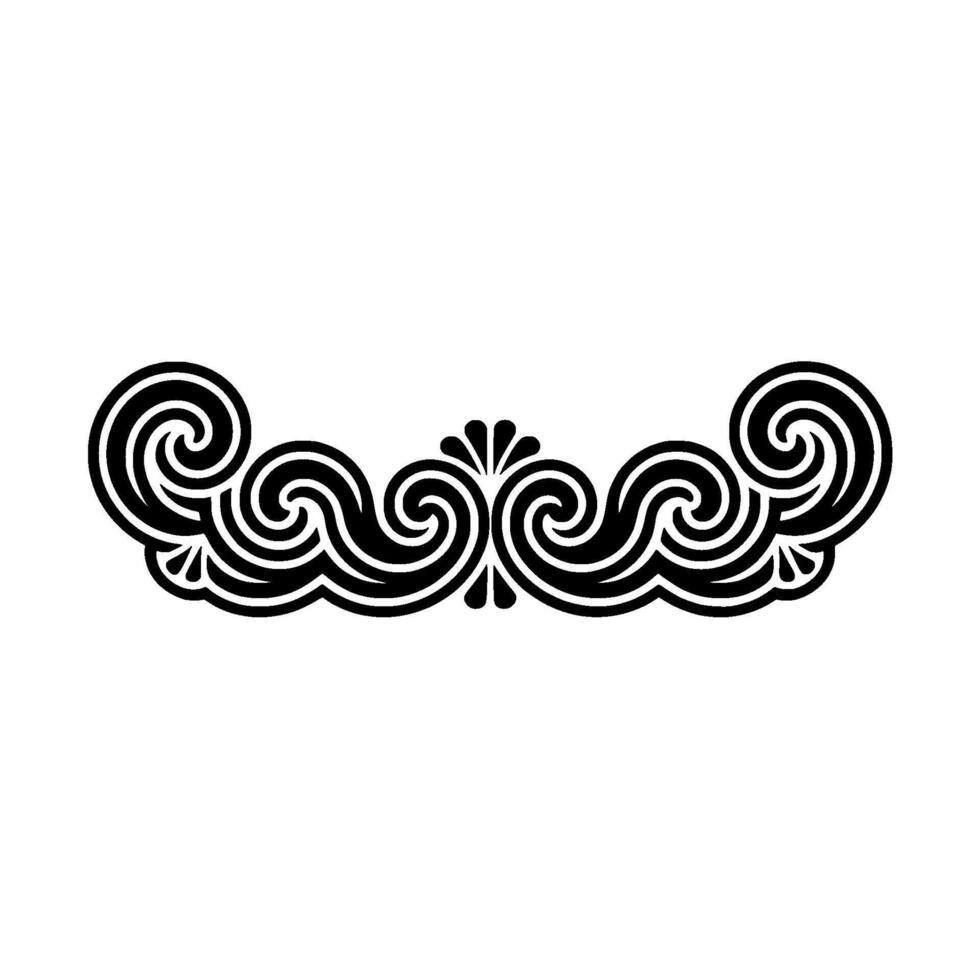 Decorative Swirls Border - Elegant Black White Element. vector