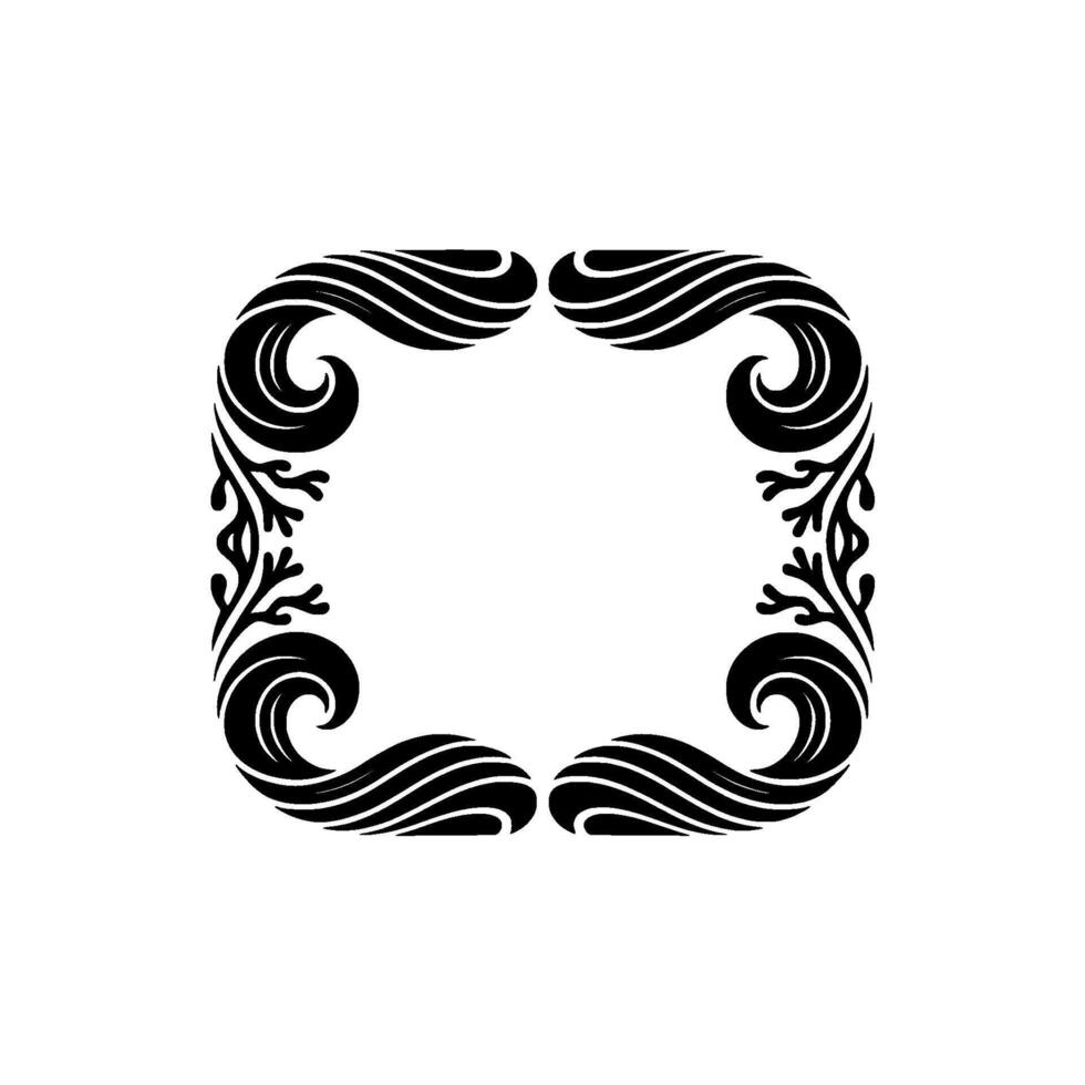 Elegant Art Deco Frame, Black White Ornamental. vector