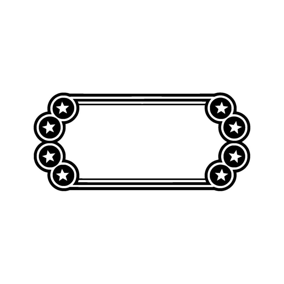 Retro Starburst Frame Black White. vector