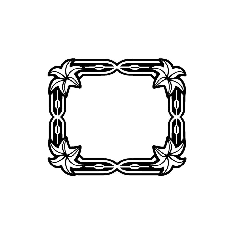 Art Nouveau Decorative Frame, Floral Elements, Illustration. vector