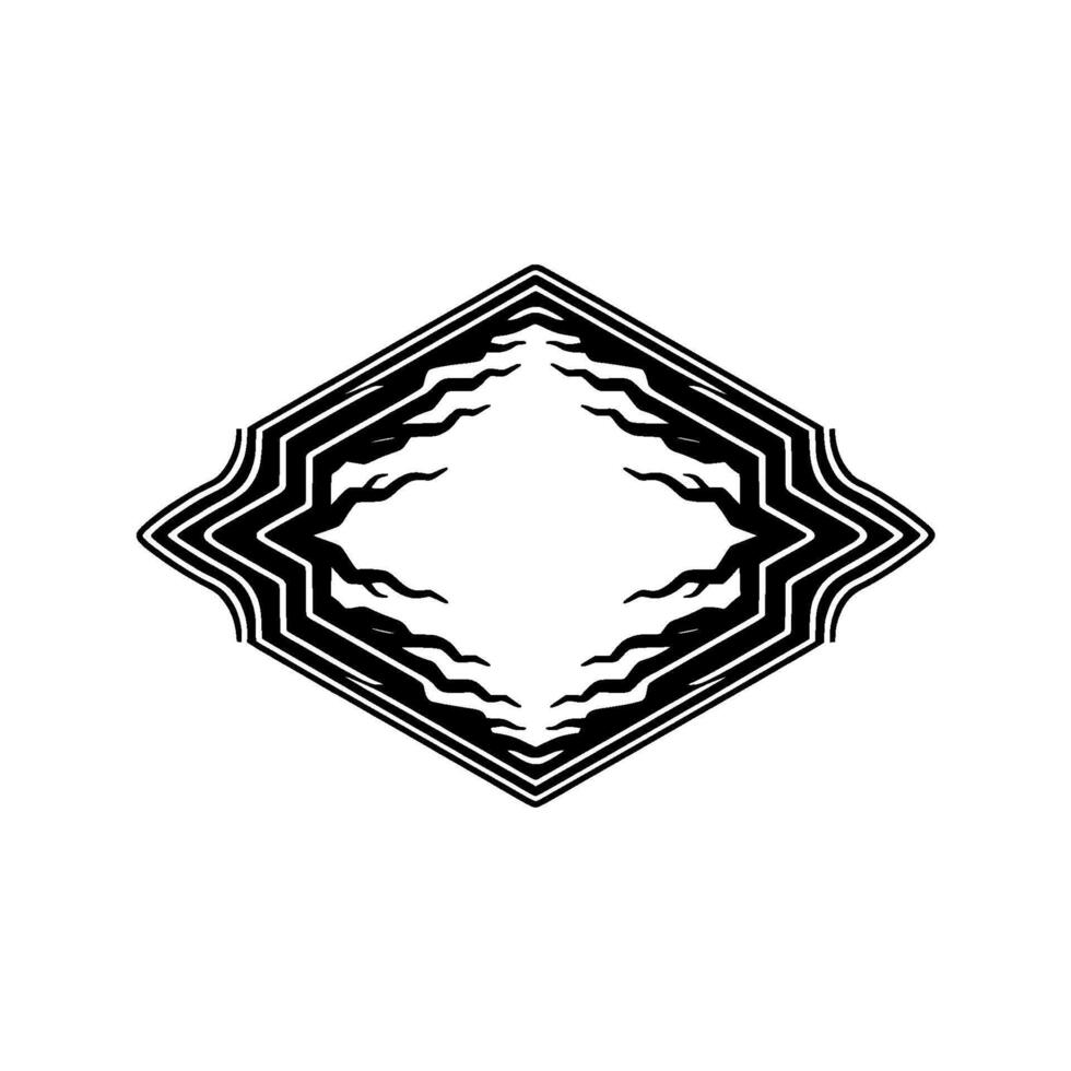 Geometric Black and White Emblem , Minimalist Abstract Art. vector