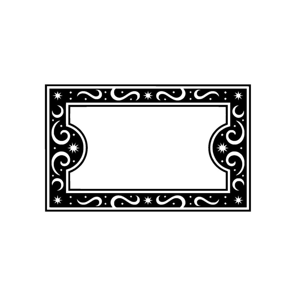 Elegant Black and White Ornate Frame on White Background - . vector